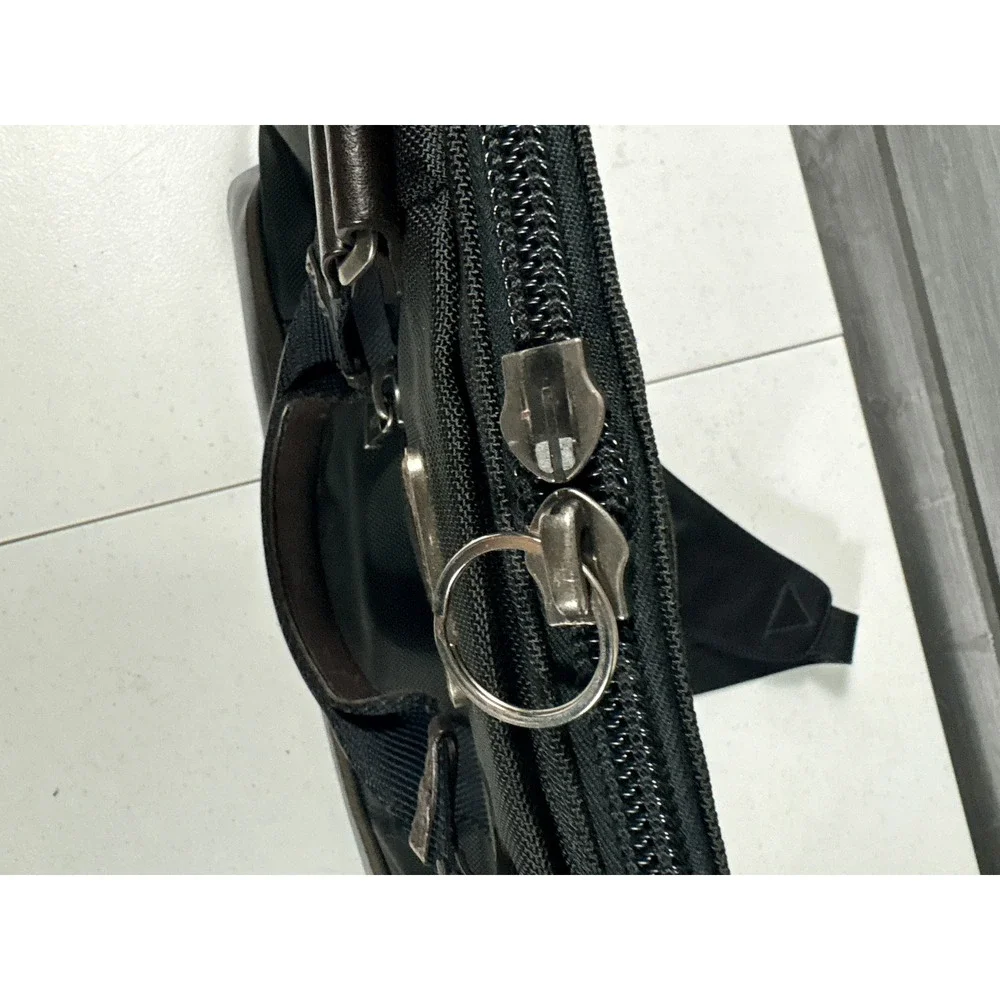 Tumi Alpha Bravo Briefcase Black Ballistic Nylon Leather Trim Laptop Bag